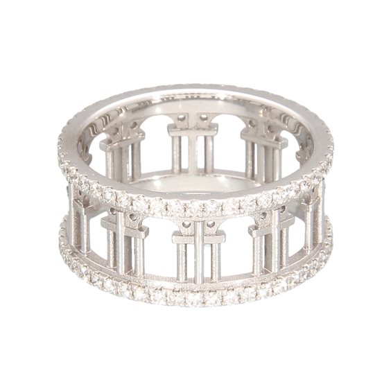 Anello Loving Palladio  2D in Oro bianco Diamante 0.85 Ct 20B-D-13 SERLIANA - 20B-D-13 SERLIANA